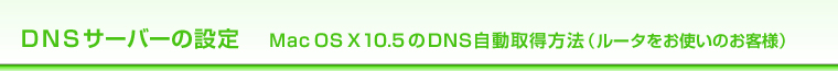 DNST[o[̐ݒ Mac OS X10.5DNS擾@i[^ĝqlj
