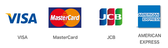 使用可能なカード VISA/MASTER CARD/JCB/AMERICAN EXPRESS