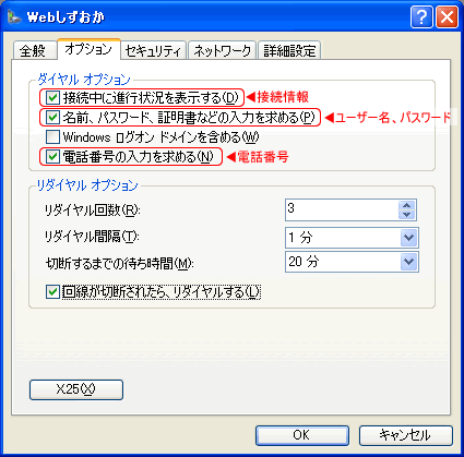 ダイヤルオプション